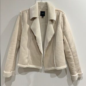 Forever 21 Faux Suede Short Shearling Jacket